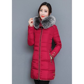 ÁO KHOÁC PHAO NỮ DÁNG DÀI, HÀN QUỐC CAO CẤP , FORM CHUẨN, CỰC XINH cổ lông tháo rời AK017