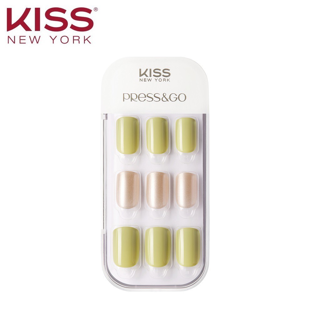 Bộ 30 Móng Tay Gel Tự Dán Press & Go Kiss New York Nail Box - Pear Green (KPNA15KA)