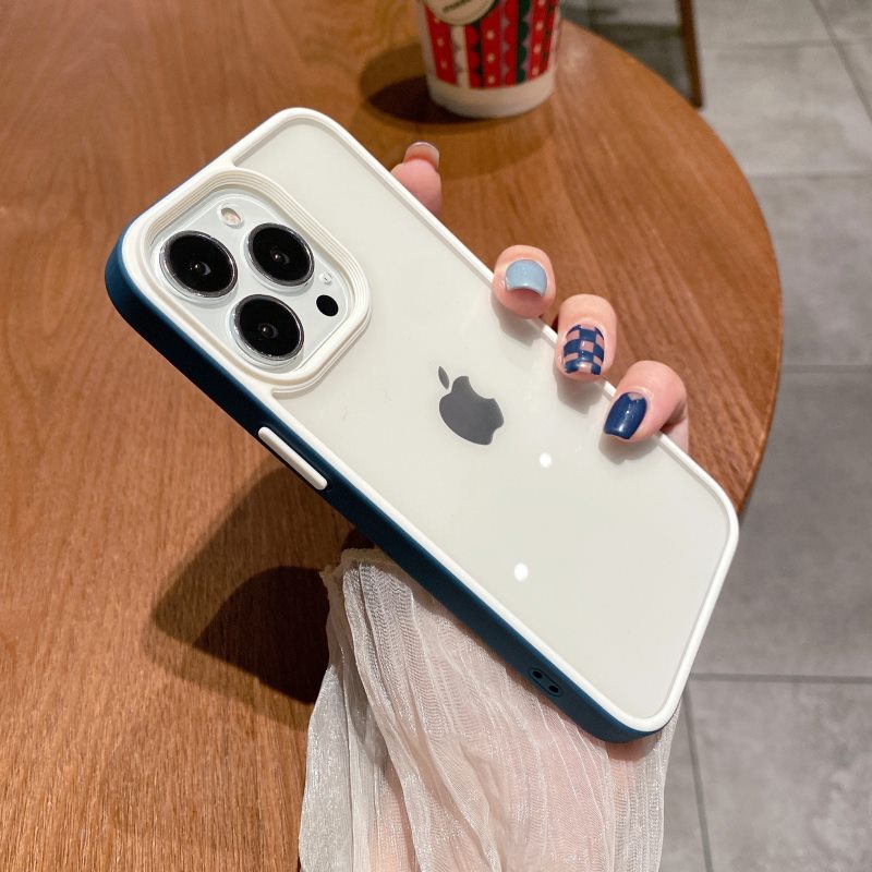Ốp Điện Thoại Trong Suốt Hai Màu Sang Trọng Cho Iphone 13 12 11 Pro Max XR X XS Max 7 8 Plus