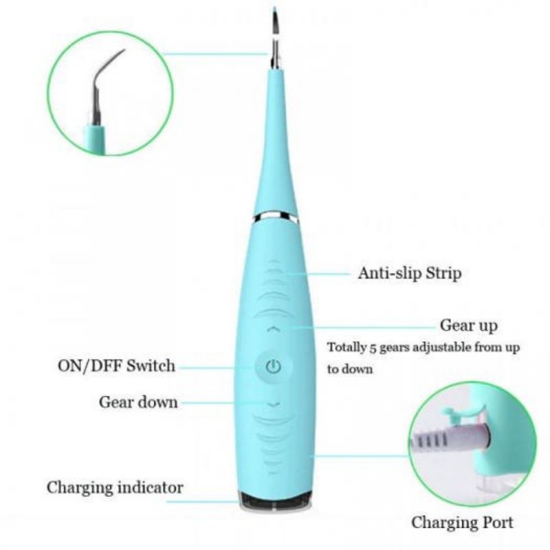 Máy lấy cao răng tự động tại nhà MiNi Dental Japan - 3 chế độ rung ( Có bảo hành) ăn toàn, không ê buốt - Soleilshop