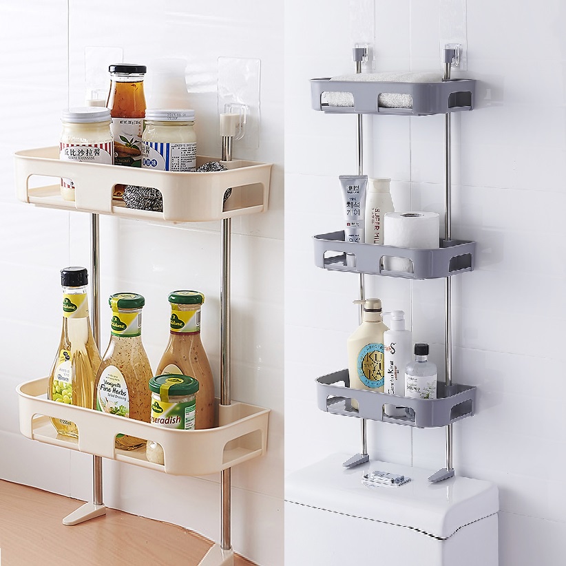 Kệ Nhà Tắm Nhà Bếp 2 Tầng, 3 Tầng Đa Năng Dán Tường KG06