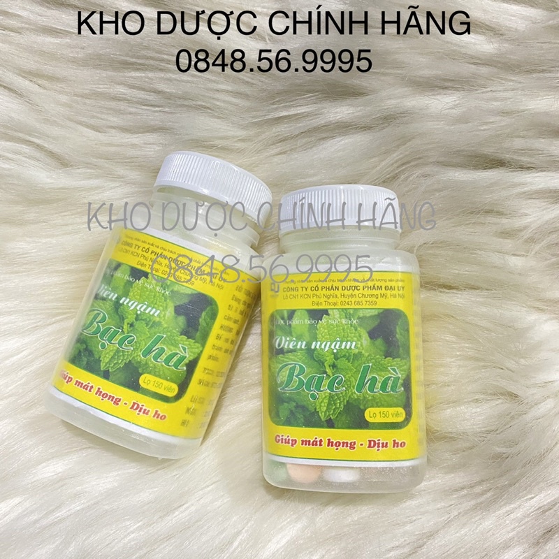 VIÊN NGẬM BẠC HÀ lọ 150 viên mát họng dịu ho