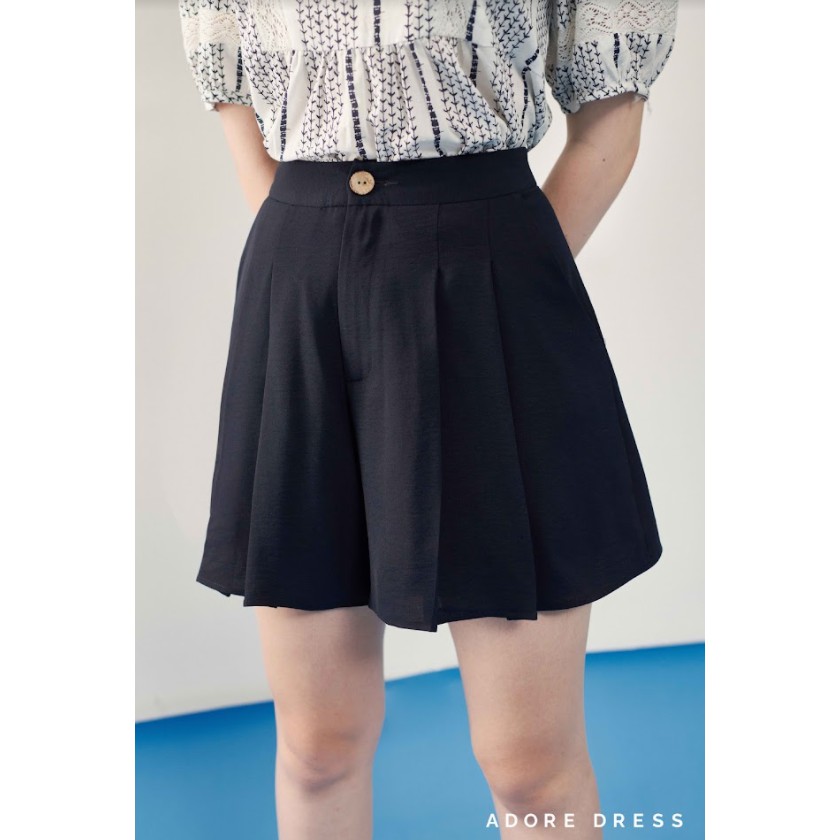 Quần short xoè giả váy đũi xốp navi 1SO1015 ADORE DRESS