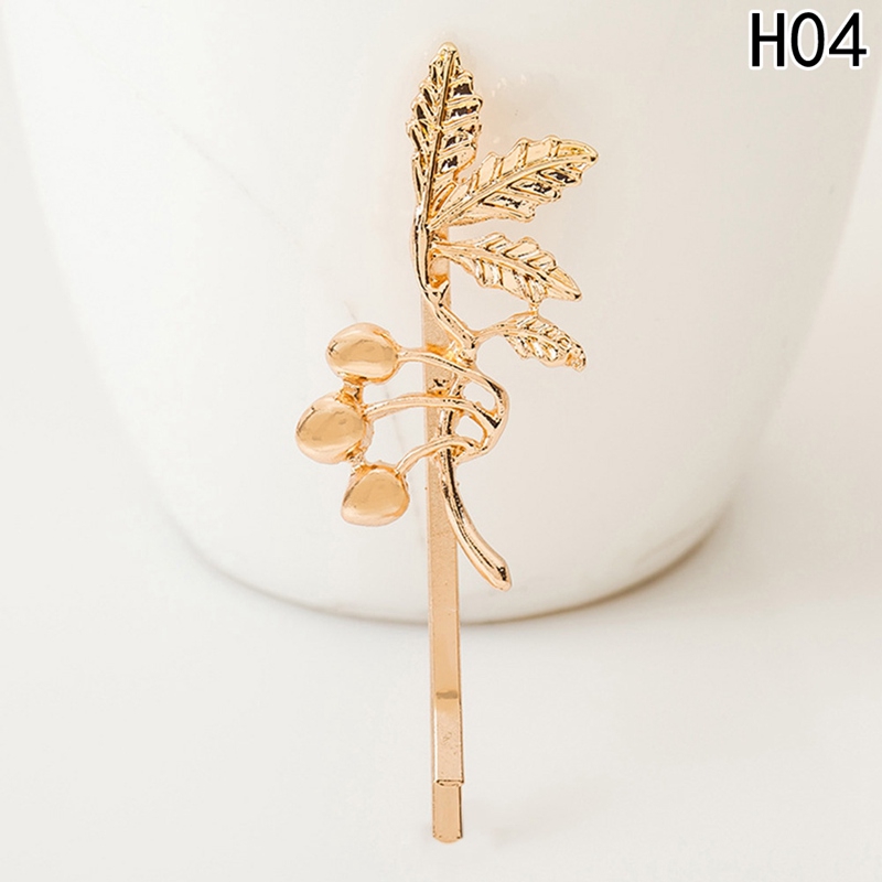 Kẹp tóc màu bạc hình chiếc lá thời trang cho nữ