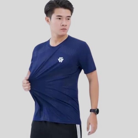Áo thể thao nam chất thun lạnh co giãn 4 chiều hàng chuẩn VNXK. Áo thun thể thao nam ép vân _KVINDstore08