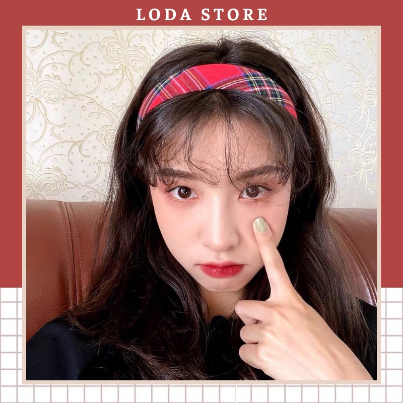 Băng đô cài tóc caro xinh xắn HOT TREND