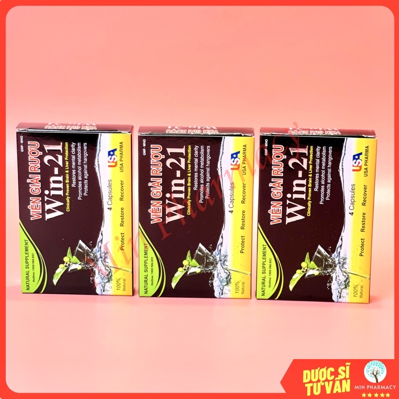 Viên giải rượu Win-21 USApharma (hộp 4 viên) - Minpharmacy