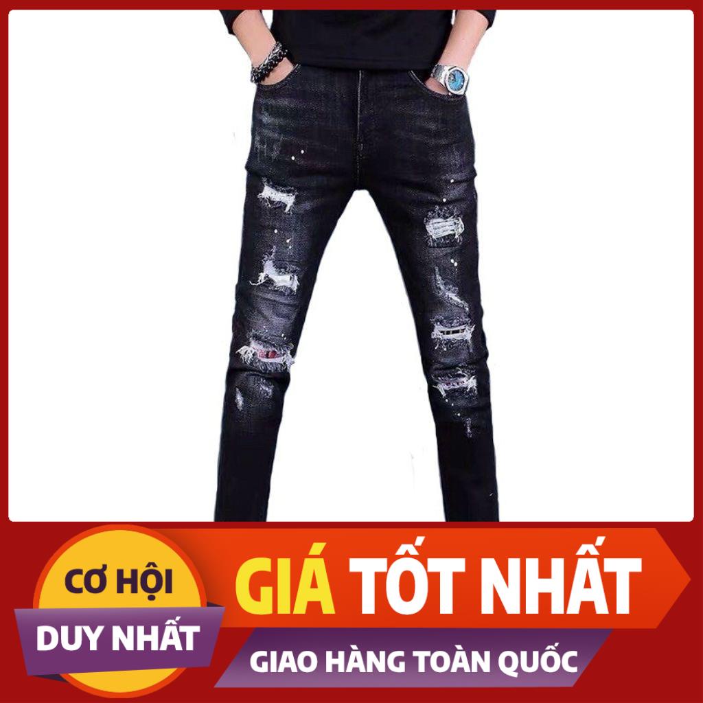 Quần Jean Nam -Quần Bò Nam Wash Rách Bạc Cao Cấp Chuẩn Đep Hàng Shop 🎖️