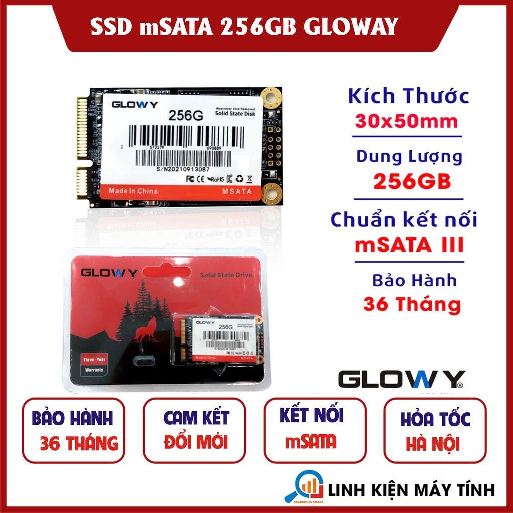 Ổ cứng SSD mSATA 256GB Gloway – CHÍNH HÃNG – Bảo hành 3 năm !!!