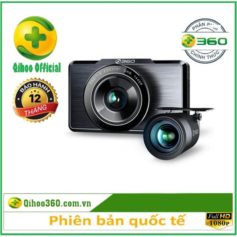 CAMERA HÀNH TRÌNH CHO Ô TÔ QIHOO 360 G500H CÓ CAMERA LÙI - CHÍNH HÃNG PHÂN PHỐI