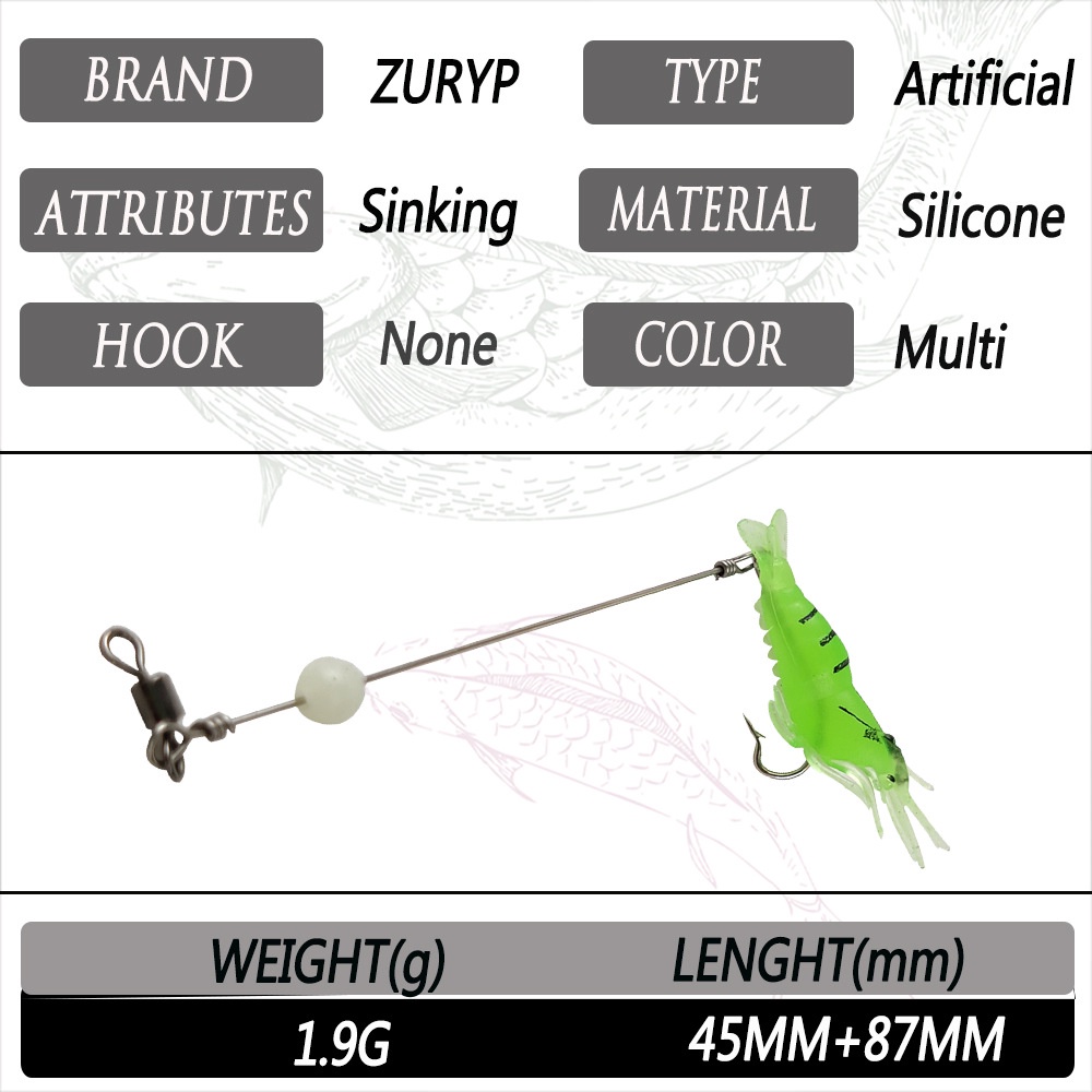 Mồi Câu Cá Giả Hình Tôm Mềm 4.5cm / 1.9g