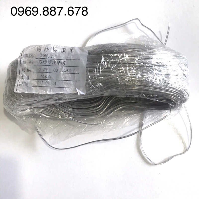 Dây trong suất hàn dây neon, dây điện trong 2x0,25, quy cách 1m
