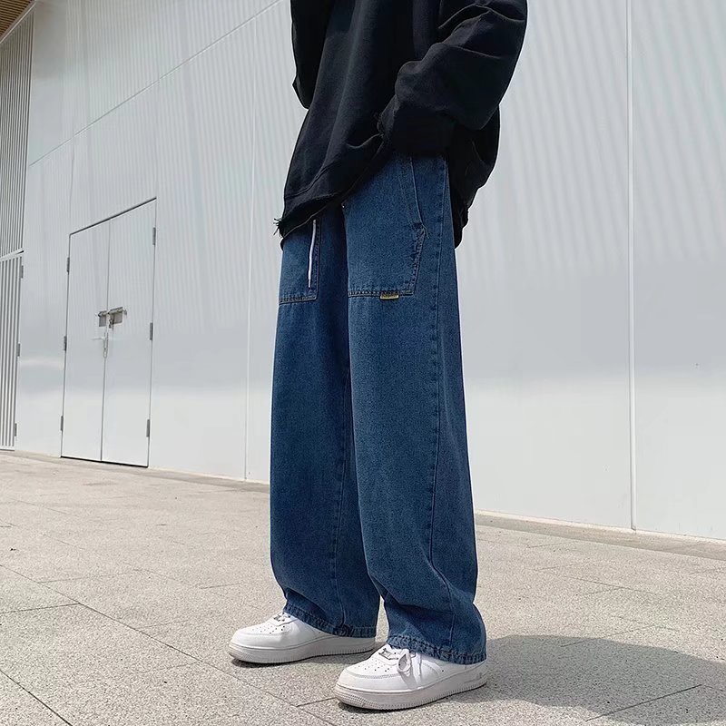 Quần Jeans Dài Ống Rộng Phong Cách Retro Hàn Quốc Dành Cho Nam Giới