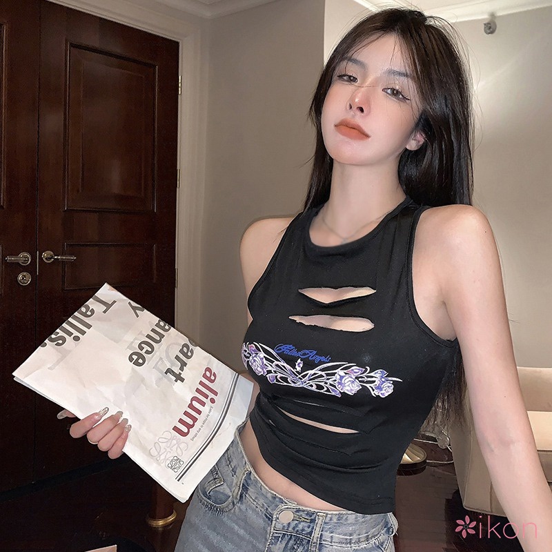 Áo Tank Top Cổ Tròn Dáng Ôm Phong Cách Hàn Quốc Thời Trang Quyến Rũ Cho Nữ