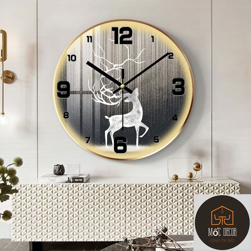 Đồng Hồ Treo Tường Kim Trôi Treo, mặt phủ bóng chạy êm ru có nhiều size để trang trí decor phòng