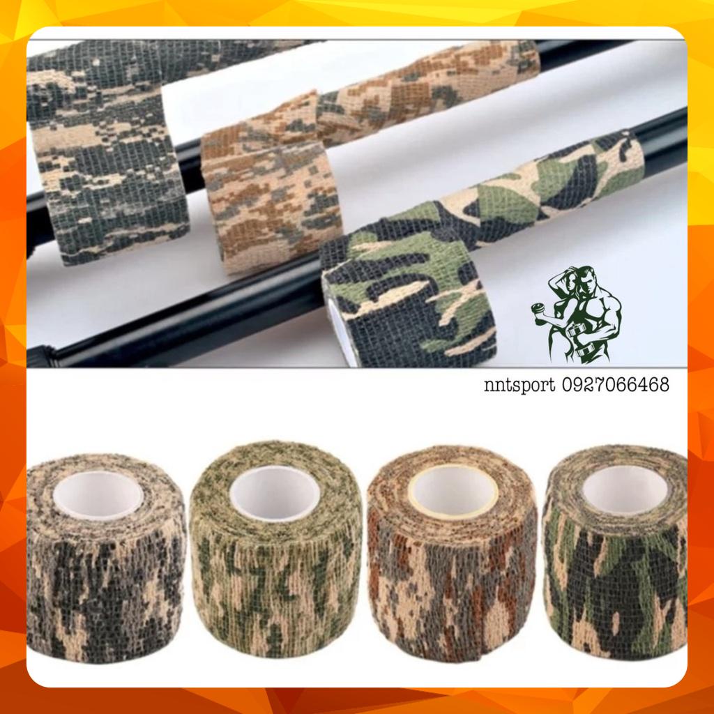 Băng keo vải tự dính quấn nguỵ trang, quấn cơ khớp, quấn máy xăm, quấn chống trơn với màu sắc đa dạng rằn ri camo
