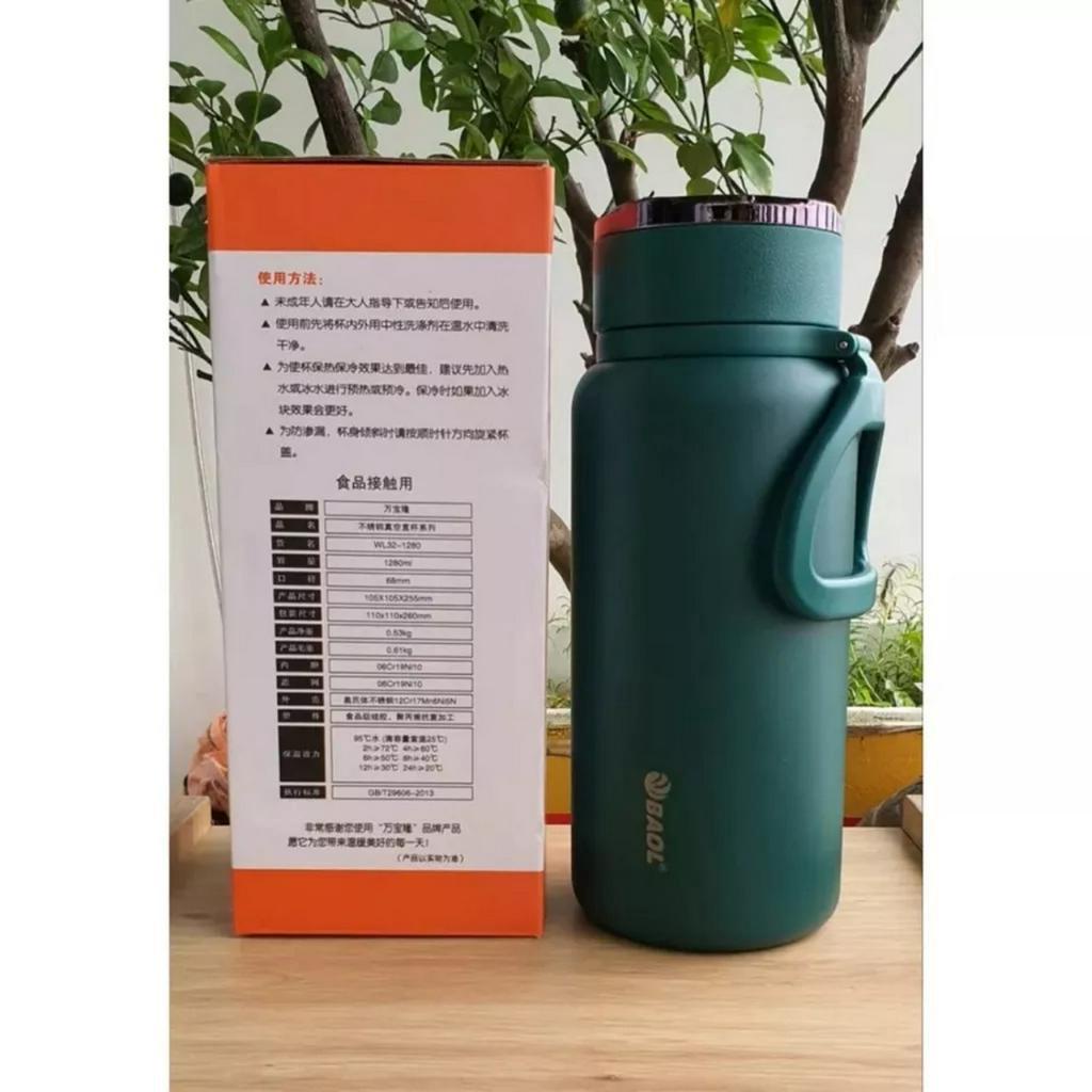 Bình giữ nhiệt nóng lạnh BAOL dung tích 1000ml-1500ml, bình đựng nước lõi inox 304 nắp titan cao cấp sang trọng