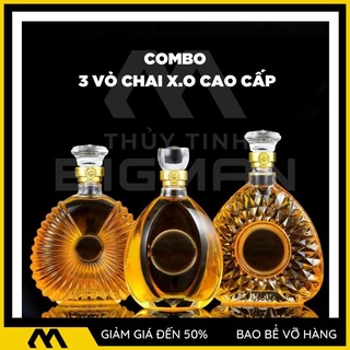 Vỏ chai rượu ngoại đẹp kiểu dáng vỏ chai xo cao cấp nắp đặc cb-m353209 - bigmanstore