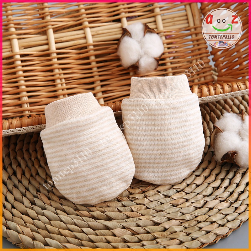 Bao Tay Sơ Sinh Sét 3 Đôi - Chất Cotton Hữu Cơ Tự Nhiên An Toàn Mềm Mại Cho Da Của Bé