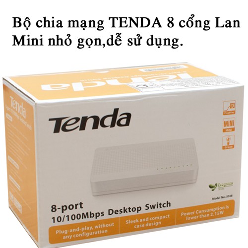 [FREESHIP] BỘ CHIA MẠNG SWITCH (HUB) TENDA 5 PORT, 8 PORT (100Mbps)