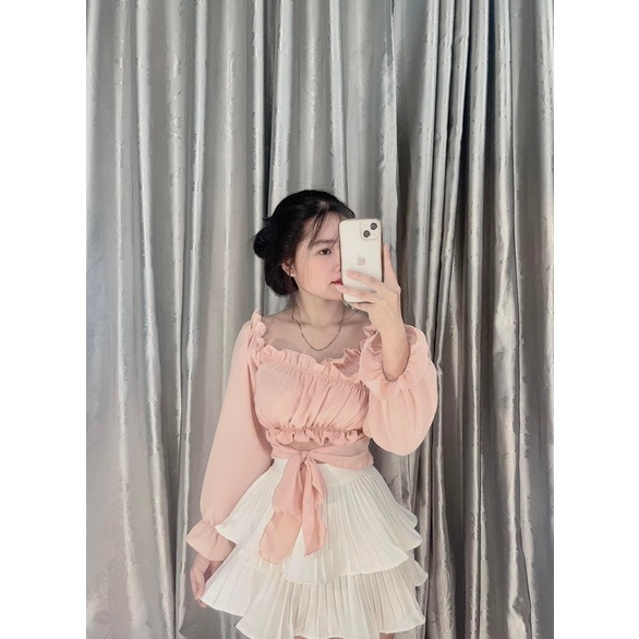 ÁO VOAN CỘT EO TAY DÀI