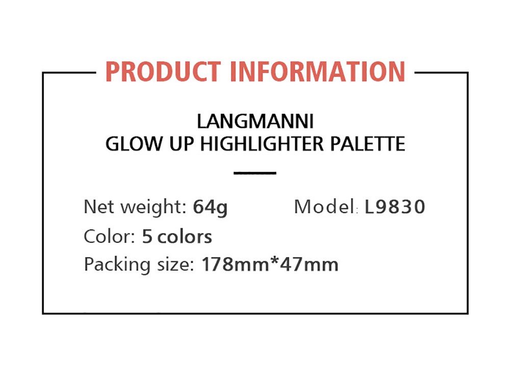 (Hàng Mới Về) Bảng Phấn Bắt Sáng Langmanni 5 Màu Tự Nhiên Độ Bóng Cao | BigBuy360 - bigbuy360.vn