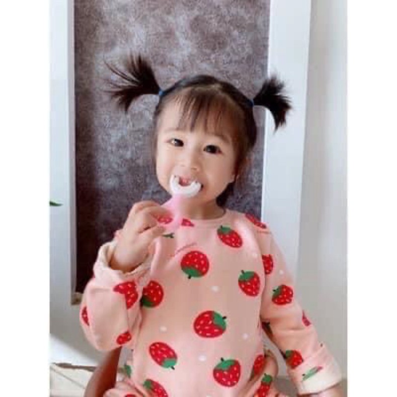 Bàn chải đánh răng silicon cho bé hình chữ U ( siêu xinh- siêu sạch bé thích mê)