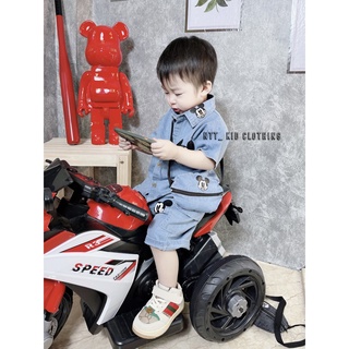 Sét jean cộc tay 3 chi tiết micky siêu đáng yêu cho bé trai 8-25kg