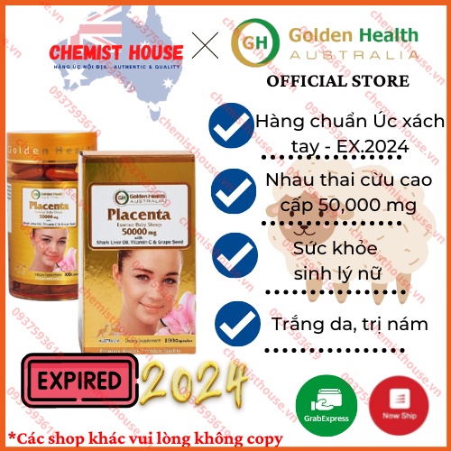 Golden Healthy Placenta 50000mg - Viên uống nhau thai cừu 100 viên