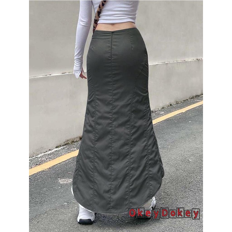Chân Váy Xòe Xếp Ly Phong Cách Harajuku Vintage Thời Trang Cho Nữ ODokey-Y2K 90