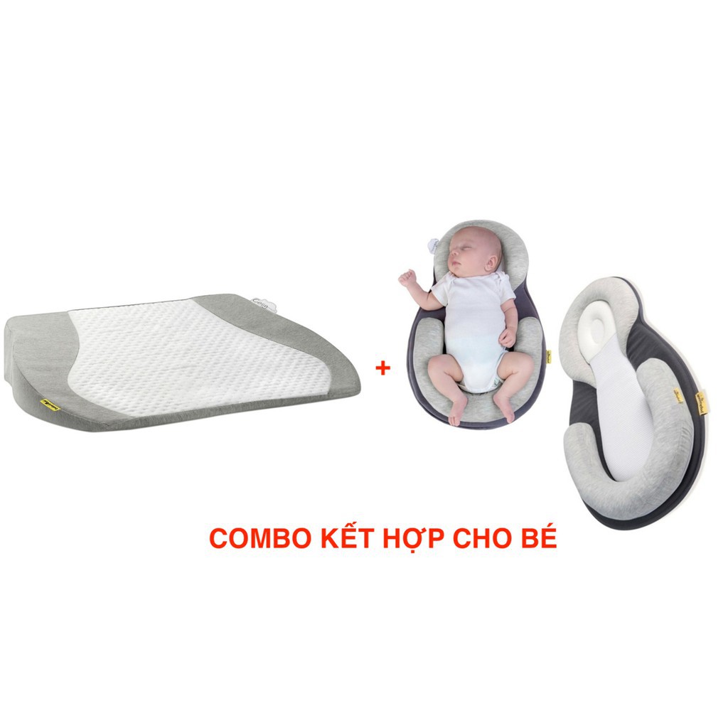 Combo gối chống trào ngược BABYMOOV + đệm ngủ đúng tư thế JJOVCE