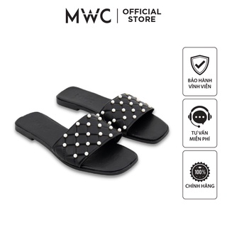Dép Nữ MWC Quai Ngang Đính Ngọc Quý Phái NUDE-10061