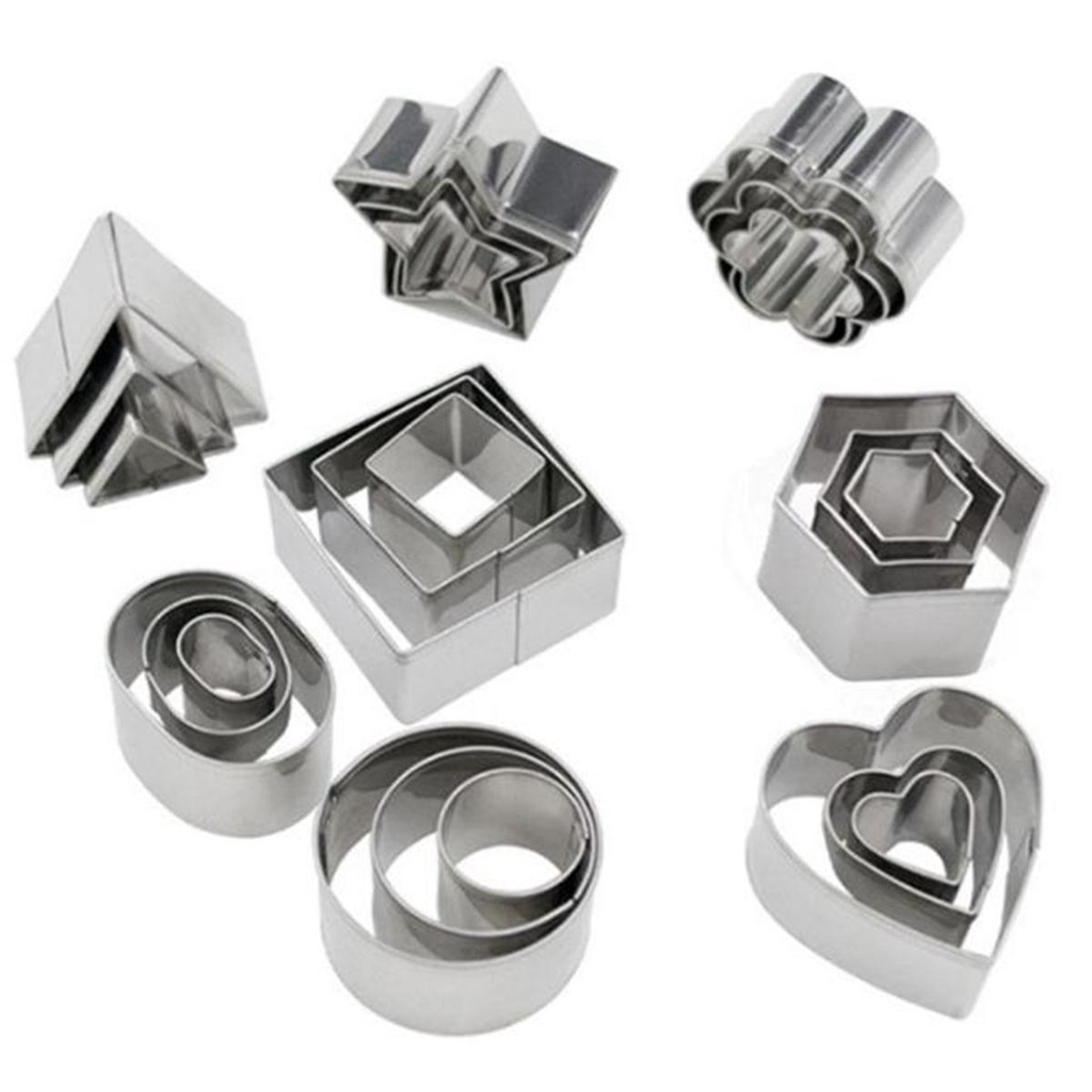 Khuôn Cắt Bánh Quy Mini Bằng Thép Không Gỉ Tạo Hình Học