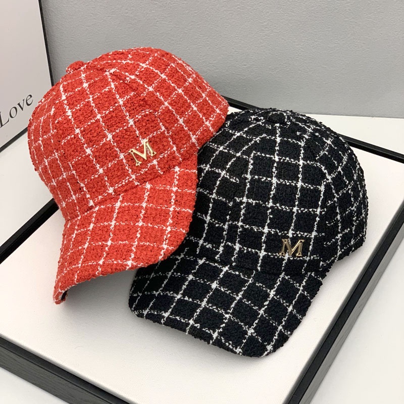 Mũ Lưỡi Trai Họa Tiết Kẻ Sọc Thời Trang Thu Đông Hàn Quốc Mới