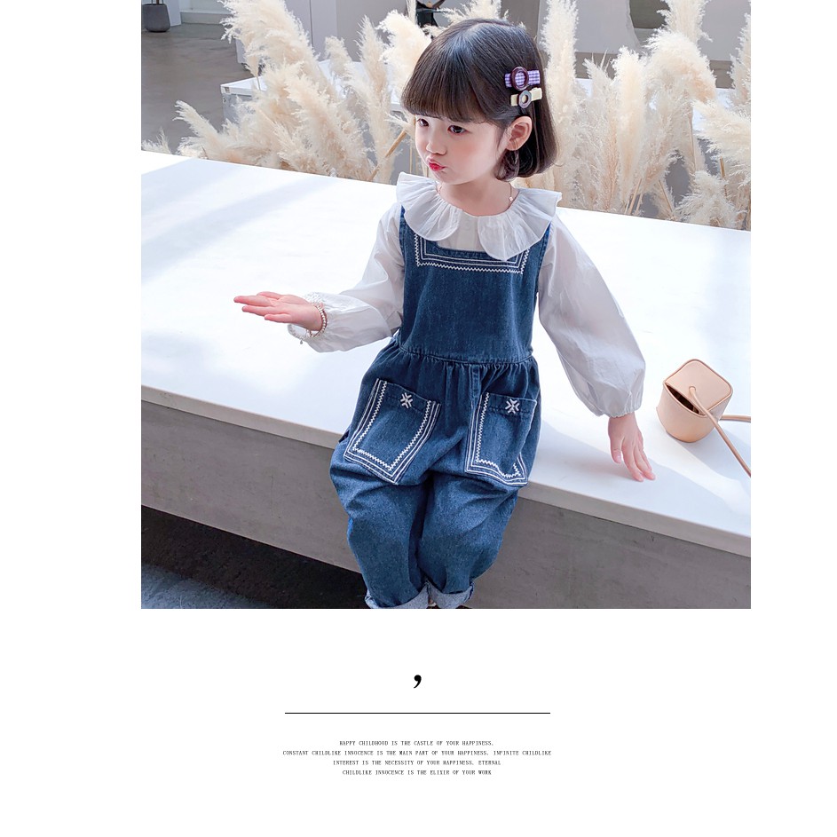 Dây treo Quần jean mới Mùa xuân Quần thời trang Hàn Quốc Quần áo trẻ em