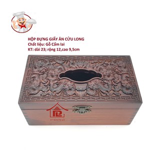 Hộp đựng giấy ăn cửu long gỗ cẩm lai
