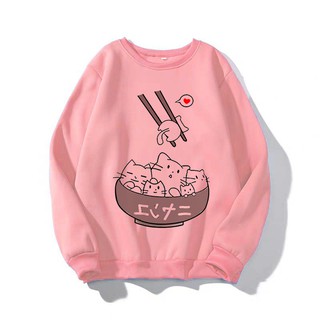 Áo Sweater nữ in Mèo Cute vải nỉ bông mềm mịn (NHIỀU MÀU) size 40-70kg
