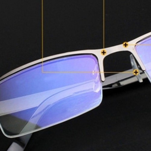 Sale 69% Mắt kính gọng kim loại thiết kế nửa viền tròng chống tia bức xạ từ máy tính, 100 Giá gốc 35000đ- 118B57