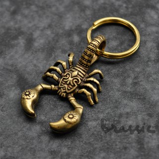 Phụ kiện móc đeo chìa khóa đồng thau hình bọ cạp đồng xưa cỡ lớn MK17