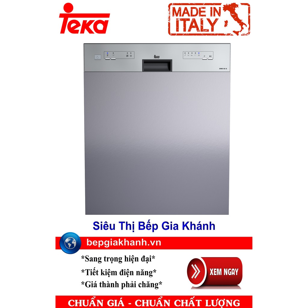 Máy rửa bát Teka DW8 60 S lắp âm bán phần nhập khẩu Italy