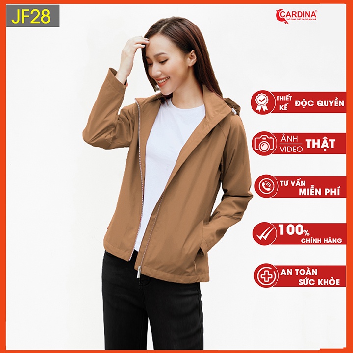 Áo JACKET nữ CARDINA chất gió chipu cao cấp 2 lớp chống nước kiểu dáng trẻ trung JF