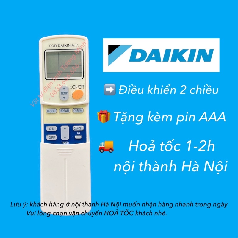 Điều khiển điều hoà DAIKIN - Remote điều khiển máy lạnh điều hoà DAIKIN (chọn đúng mẫu)