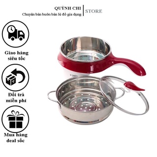 Nồi lẩu đa năng chống dính kèm xửng hấp kích thước 18cm