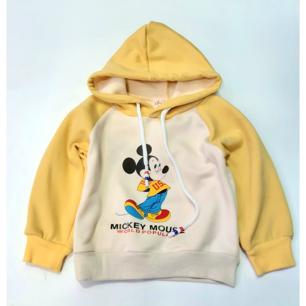 Áo HOODIE lót lông  Mickey cho bé 9 tháng đến 3 tuổi