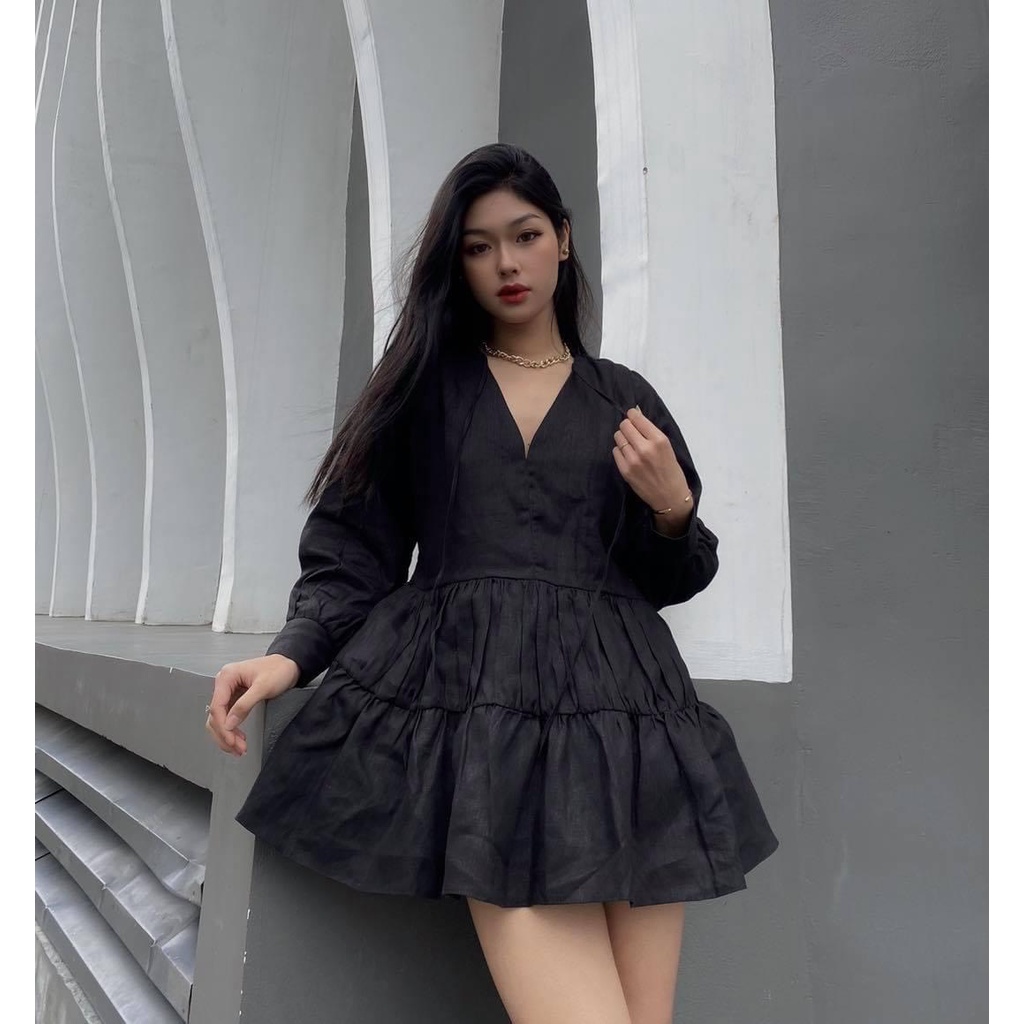 ĐẦM XÒE TẦNG TAY DÀI 2 MÀU SIÊU XINH - FREE MINI DRESS | BigBuy360 - bigbuy360.vn