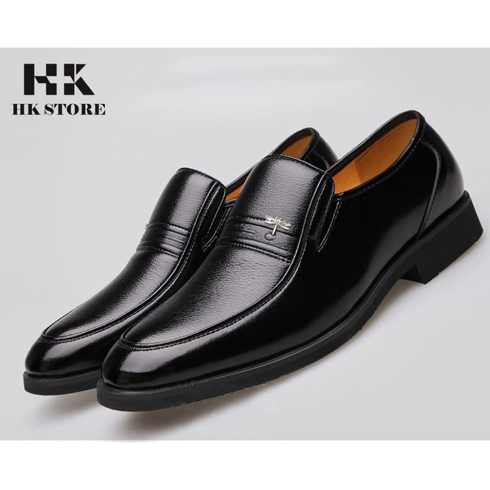 Giày nam trung tuổi cao cấp 💖 HK.STORE 💖 da bò thật 100% kết hợp đế kếp dành cho người trung tuổi cực lịch sự, cực êm.