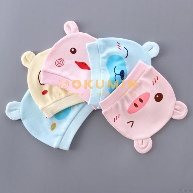 Mũ Sơ Sinh Cho Bé Trai Bé Gái Cotton Tai Mèo Tai Gấu cho bé từ 0 3 Tháng MS08