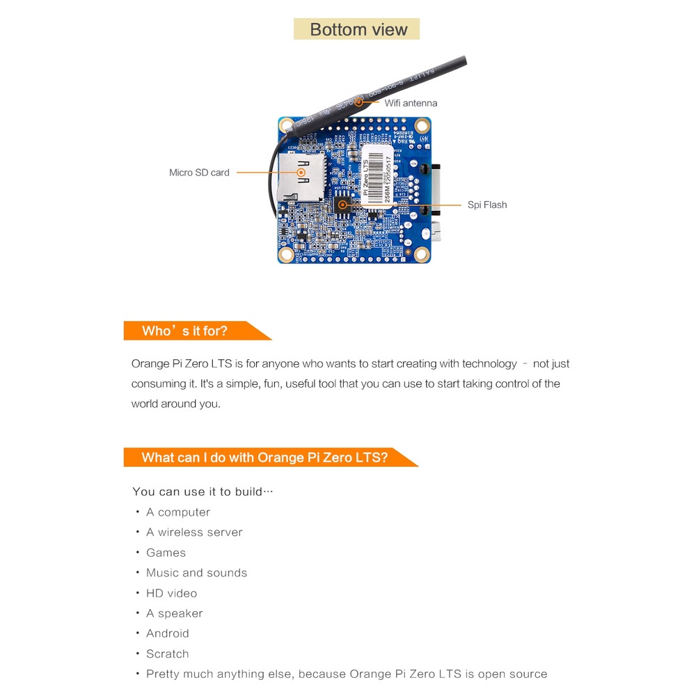 Orange Pi Zero LTS 512MB+Expansion Board, Support Android,Debian,Ubuntu Mini Computer | BigBuy360 - bigbuy360.vn
