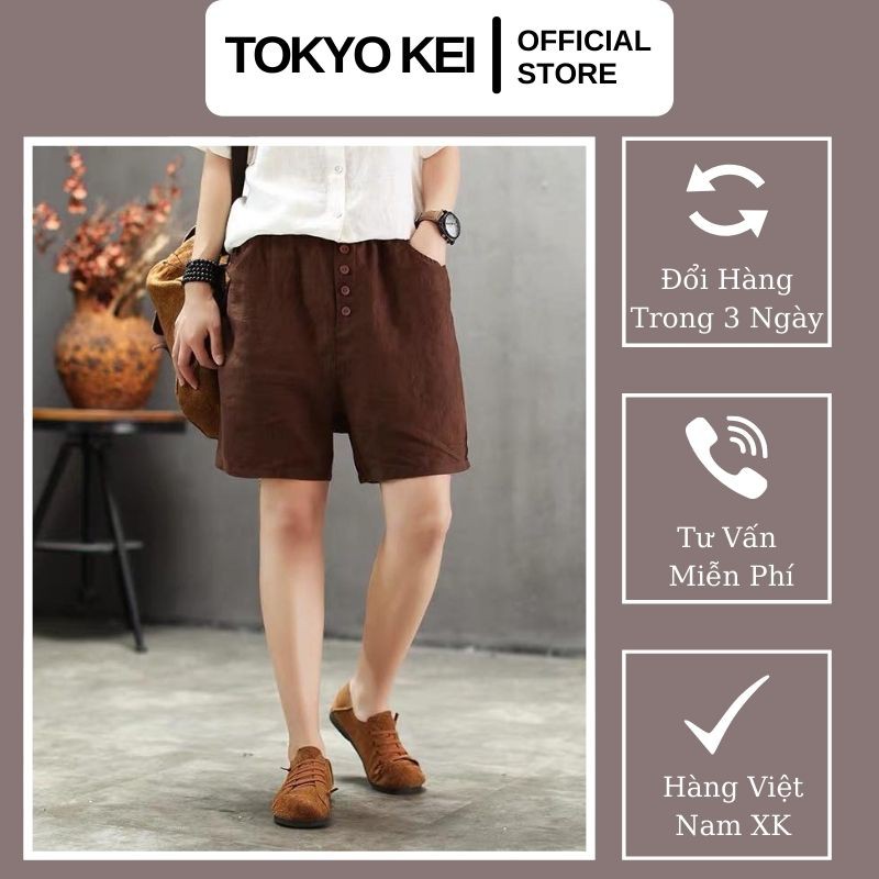 [Mã FAMAYWA giảm 10K đơn 50K] Quần shorts đũi nữ Vintage, nhiều màu, đủ size, thiết kế trẻ trung, năng động TQH06