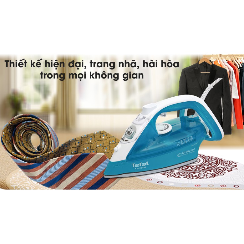 Bàn ủi hơi nước Tefal FV3965 công suất 2400W sản xuất tại Pháp - Hàng chính hãng, bảo hành 24 tháng